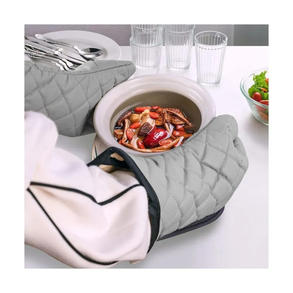 Oven Mitts 1 Pair of Quilted Thick Lining Heat Resistant Kitchen prof Gloves